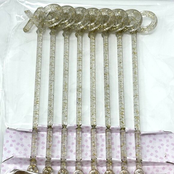Set of 2 XO Glitter Drink Stirrers Valentine Cocktail Swizzle Sticks Barware - Picture 9 of 14